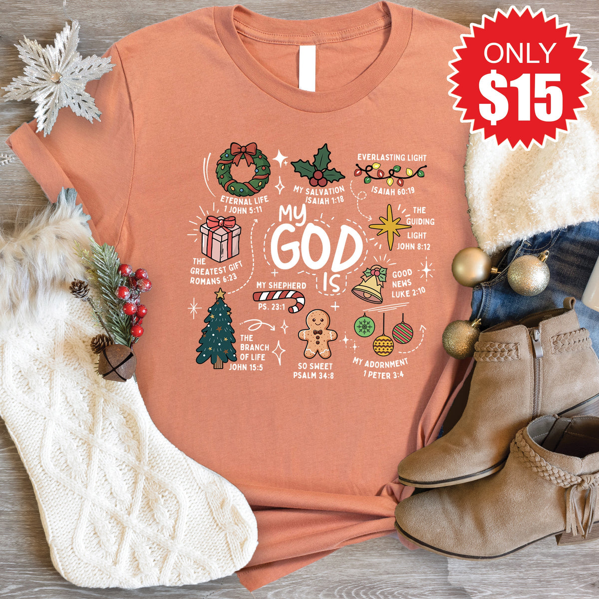 My God Is Tee - Heather Terracotta - 15 product image 1