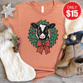 Christmas Cow Tee - Heather Terracotta - 15 product image 1