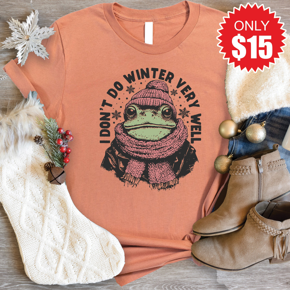 I Don't Do Winter Tee - Heather Terracotta - 15 product image 1
