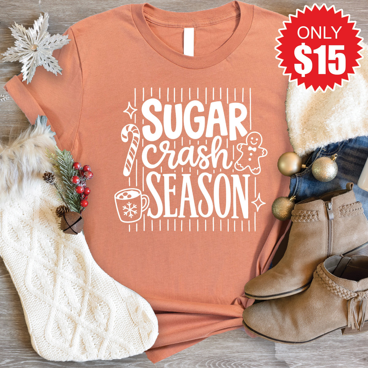 Sugar Crash Tee - Heather Terracotta - 15 product image 1