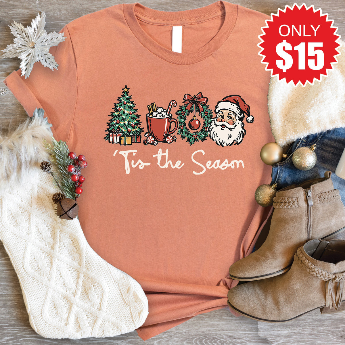Tis The Season Tee - Heather Terracotta - 15 product image 1