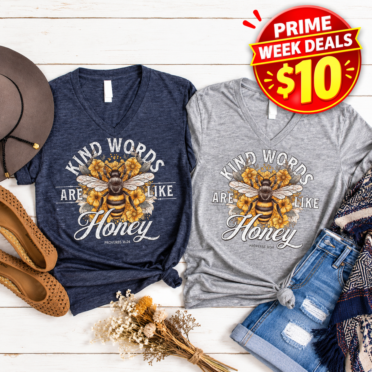 Kind Words Are Like Honey V-Neck product image 1
