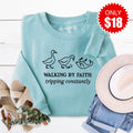 Walking by Faith Sweatshirt - Heather Lagoon - 18 product image 1