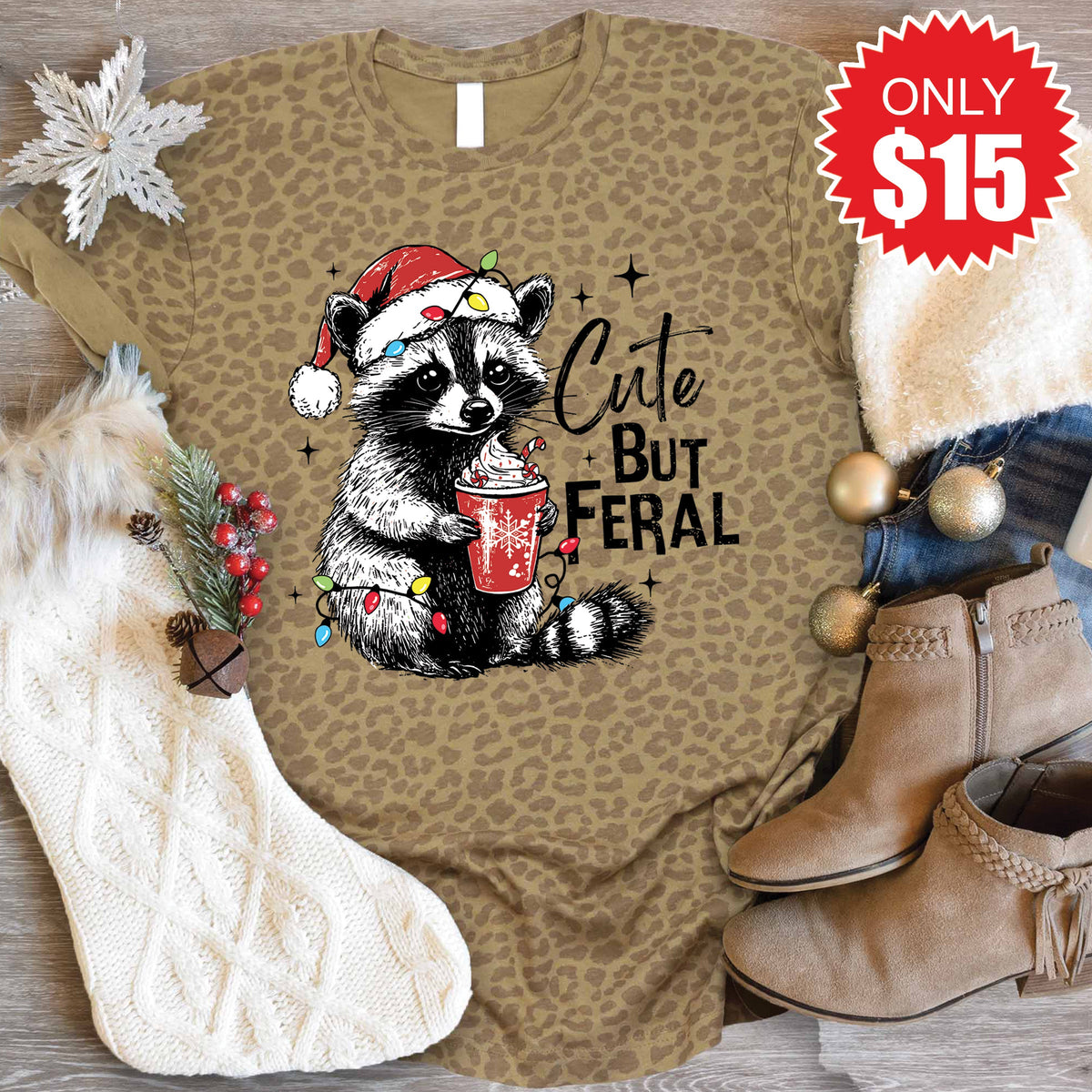 Cute But Feral Tee - Brown Leopard - 15 product image 1