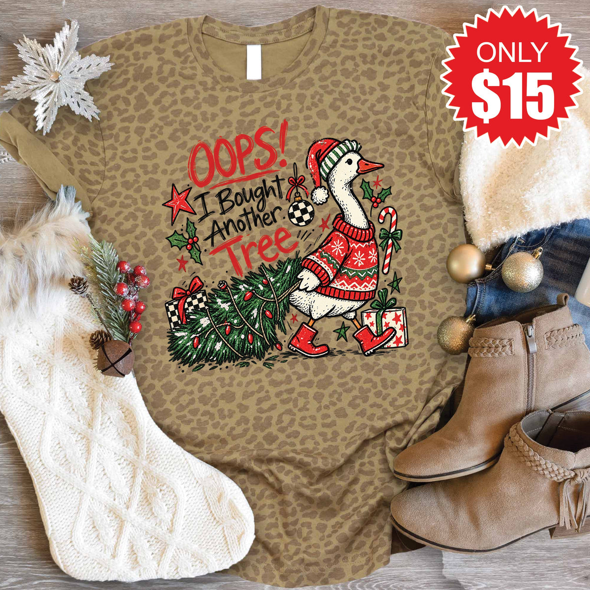 Oops Goose Tee - Brown Leopard - 15 product image 1