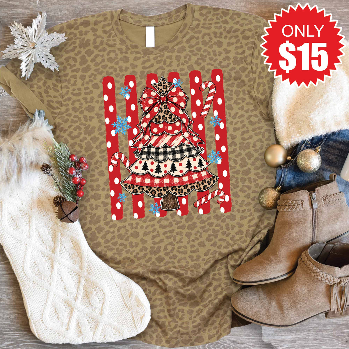 Christmas Tree Tee - Brown Leopard - 15 product image 1