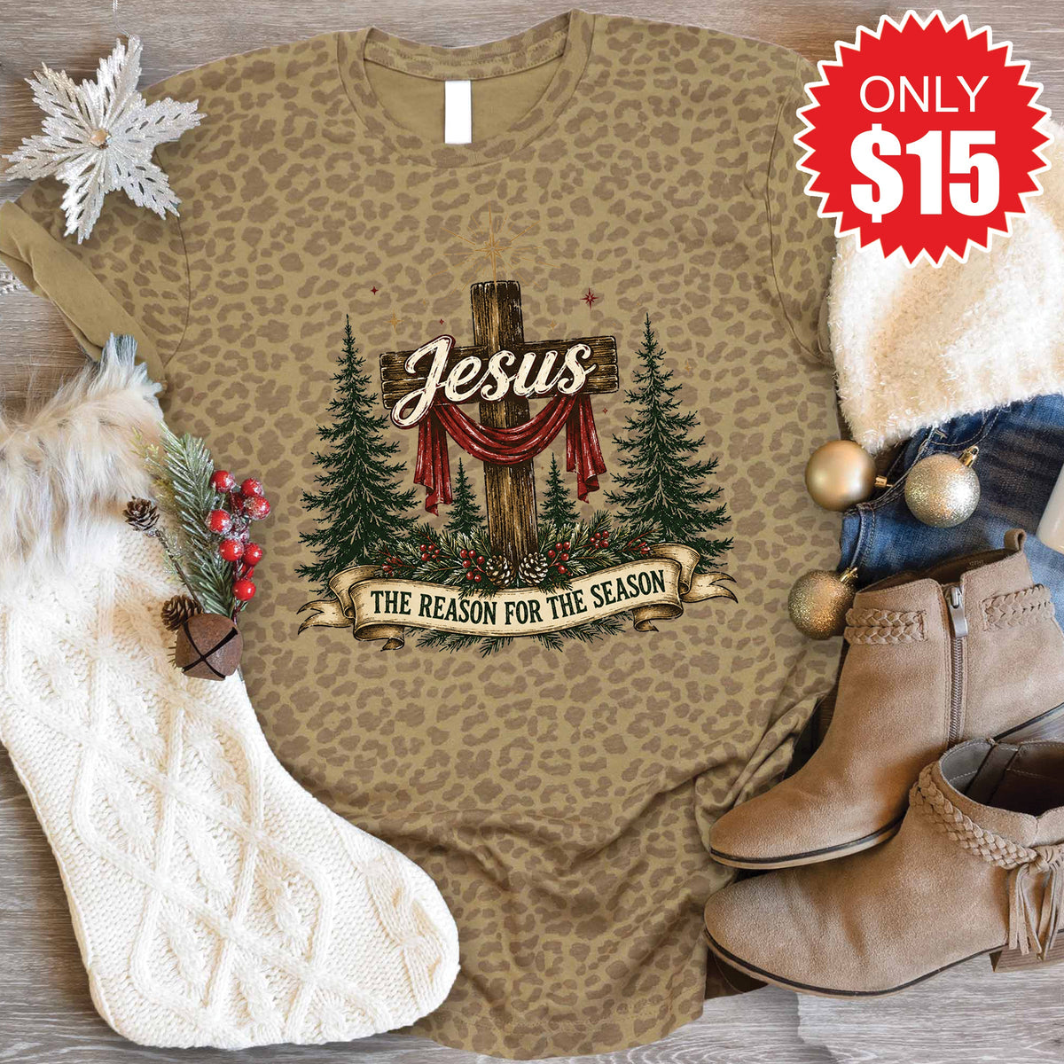 Reason For The Season Tee - Brown Leopard - 15 product image 1