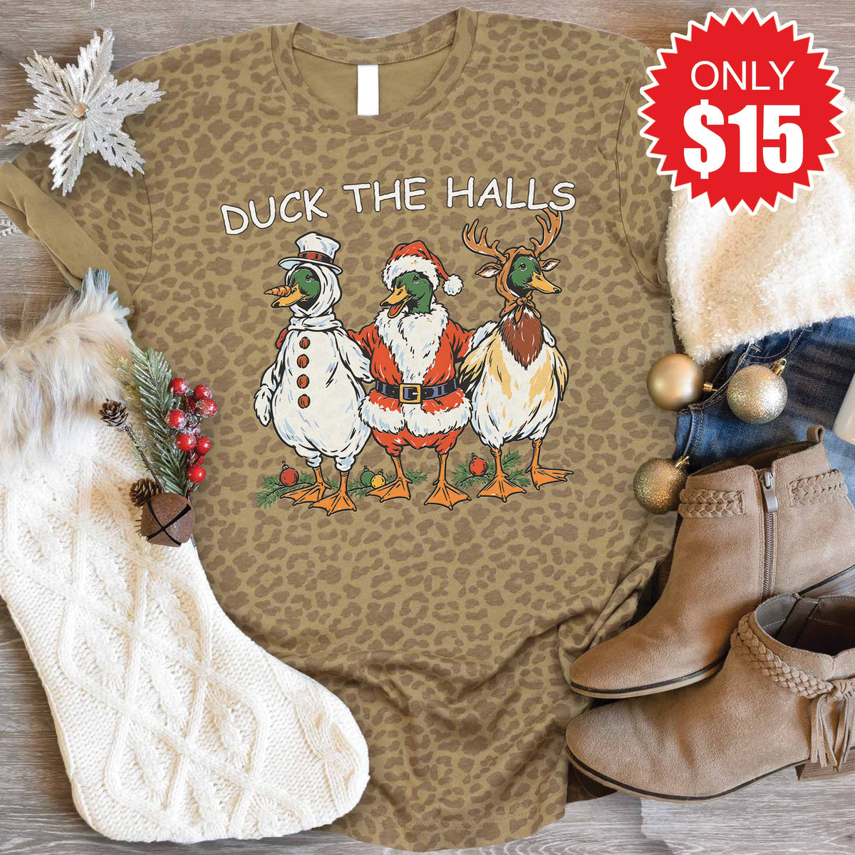 Duck The Halls Tee - Brown Leopard - 15 product image 1