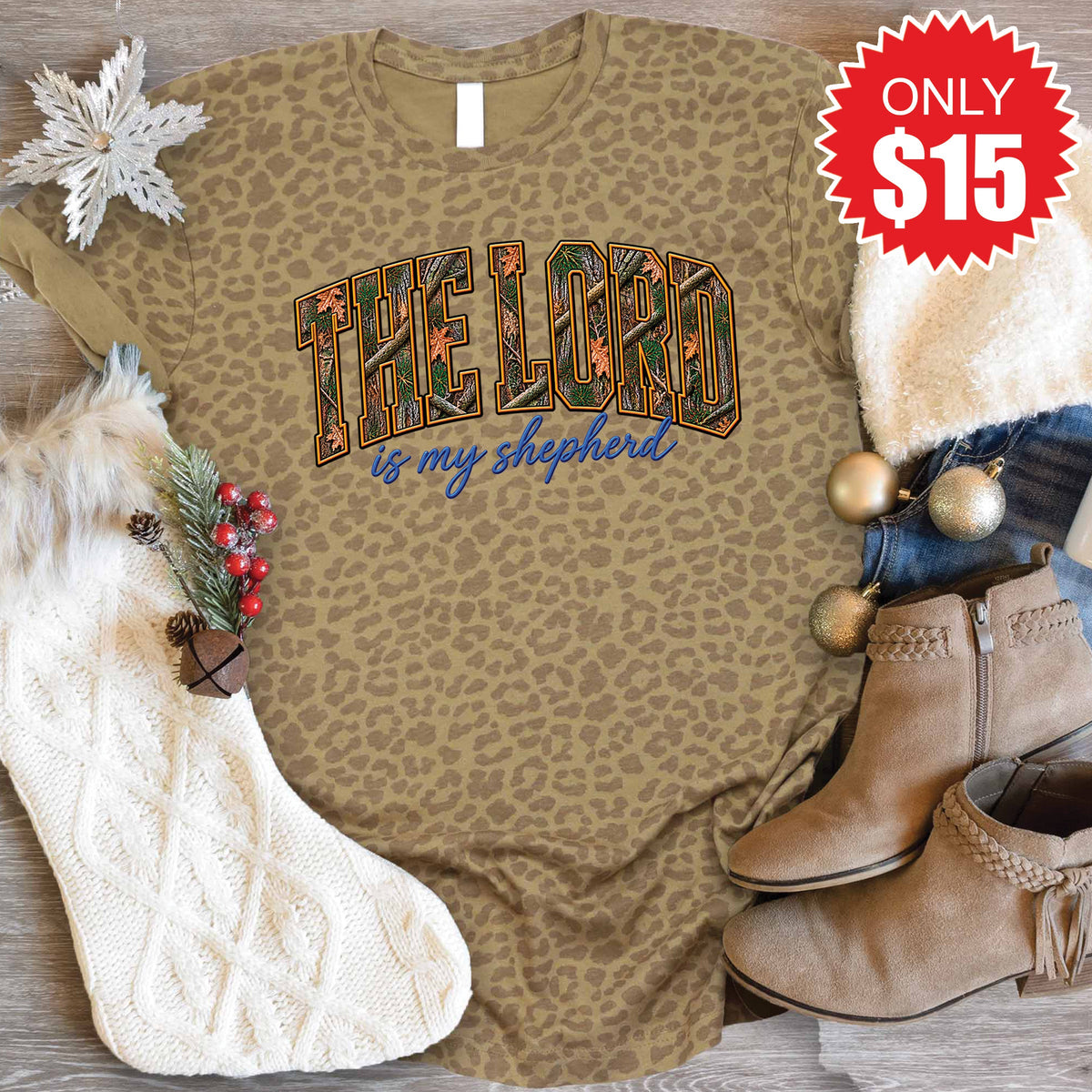 The Lord Is My Shepherd Tee - Brown Leopard - 15 product image 1