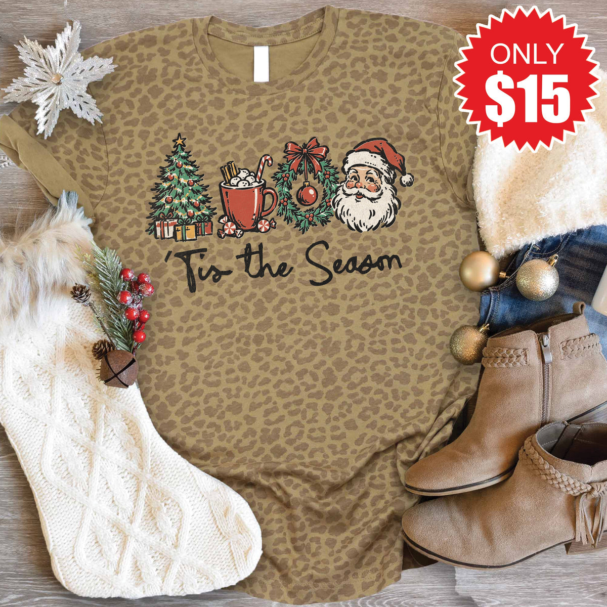 Tis The Season Tee - Brown Leopard - 15 product image 1