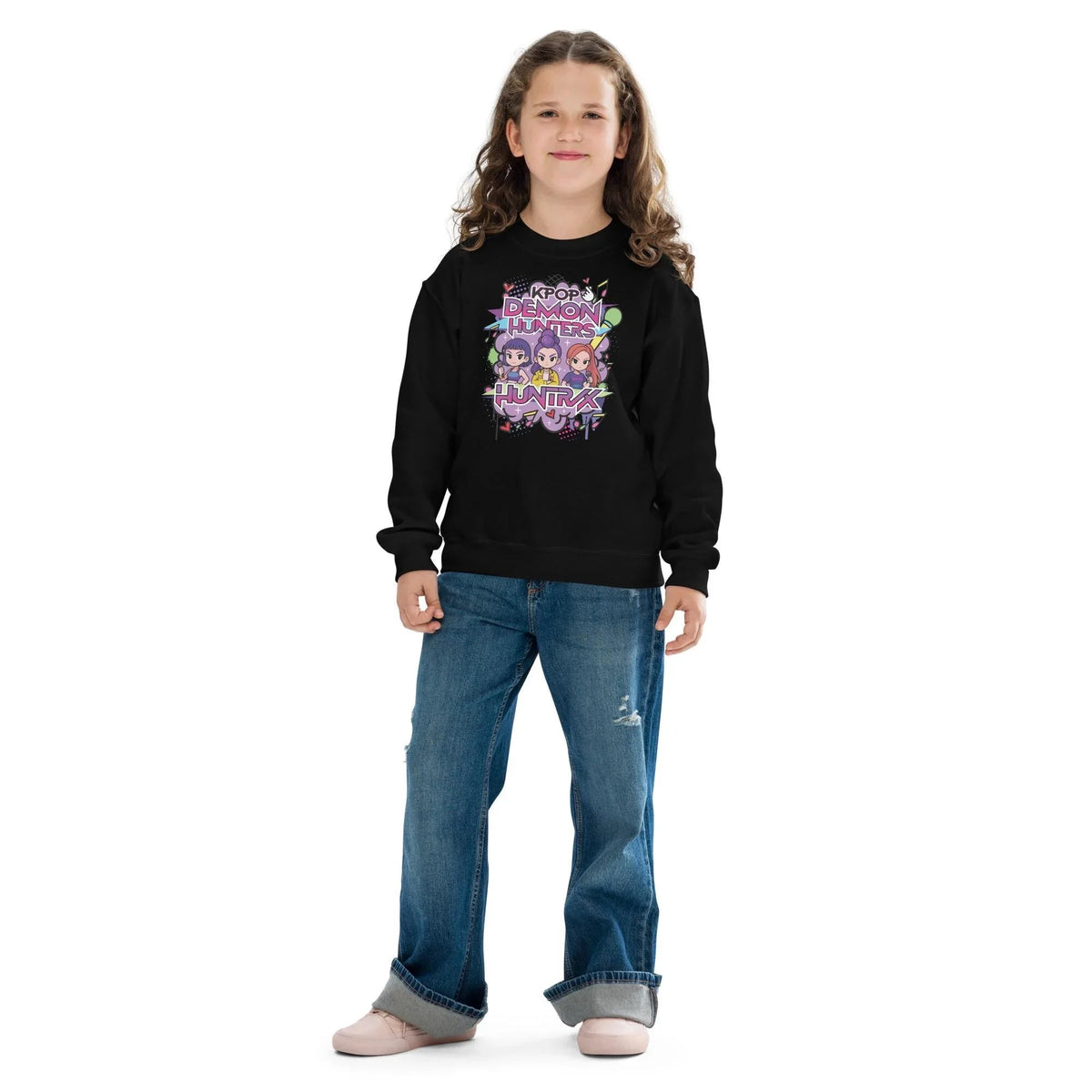 Anime K-Pop Kids Sweatshirt | Girl Trio Crewneck | Inspired product image 7