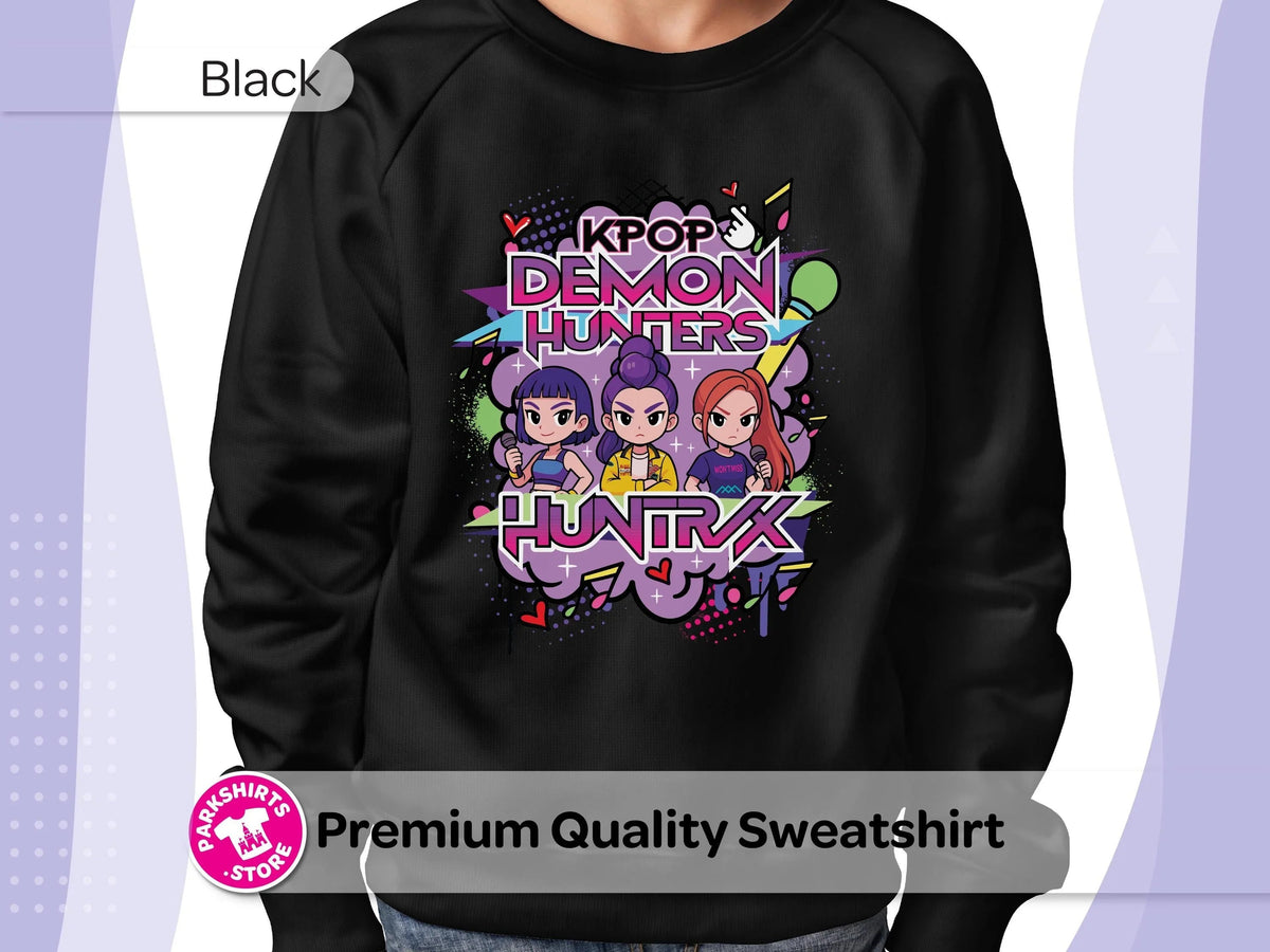 Anime K-Pop Kids Sweatshirt | Girl Trio Crewneck | Inspired product image 3