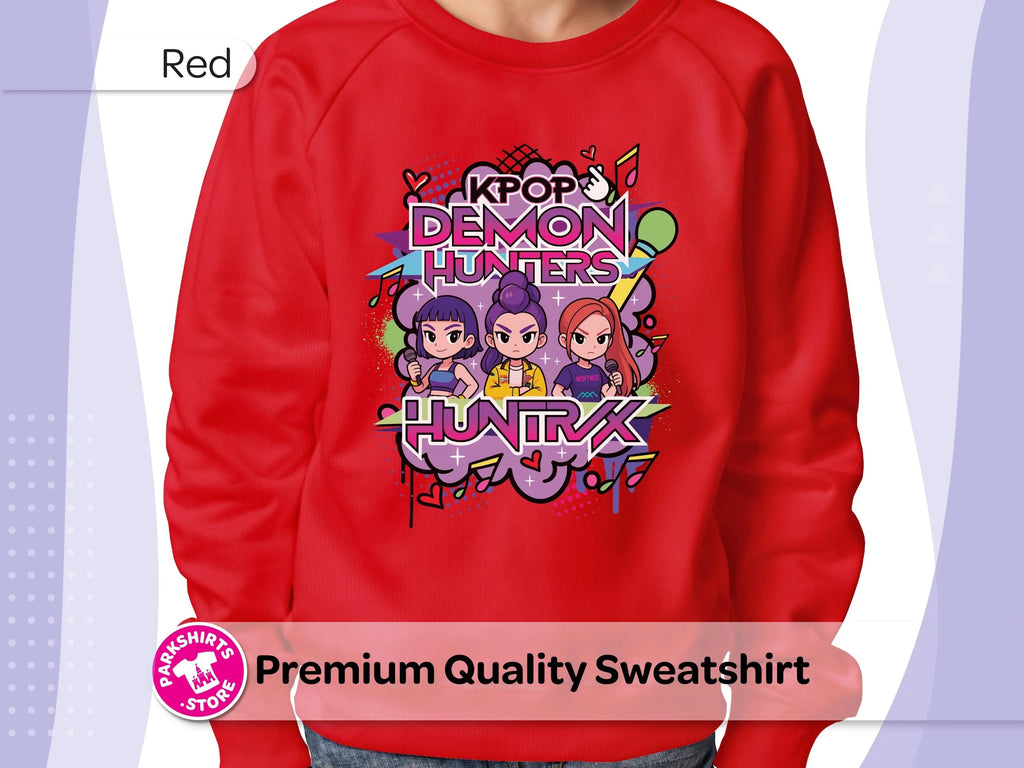 Anime K-Pop Kids Sweatshirt | Girl Trio Crewneck | Inspired product image 4