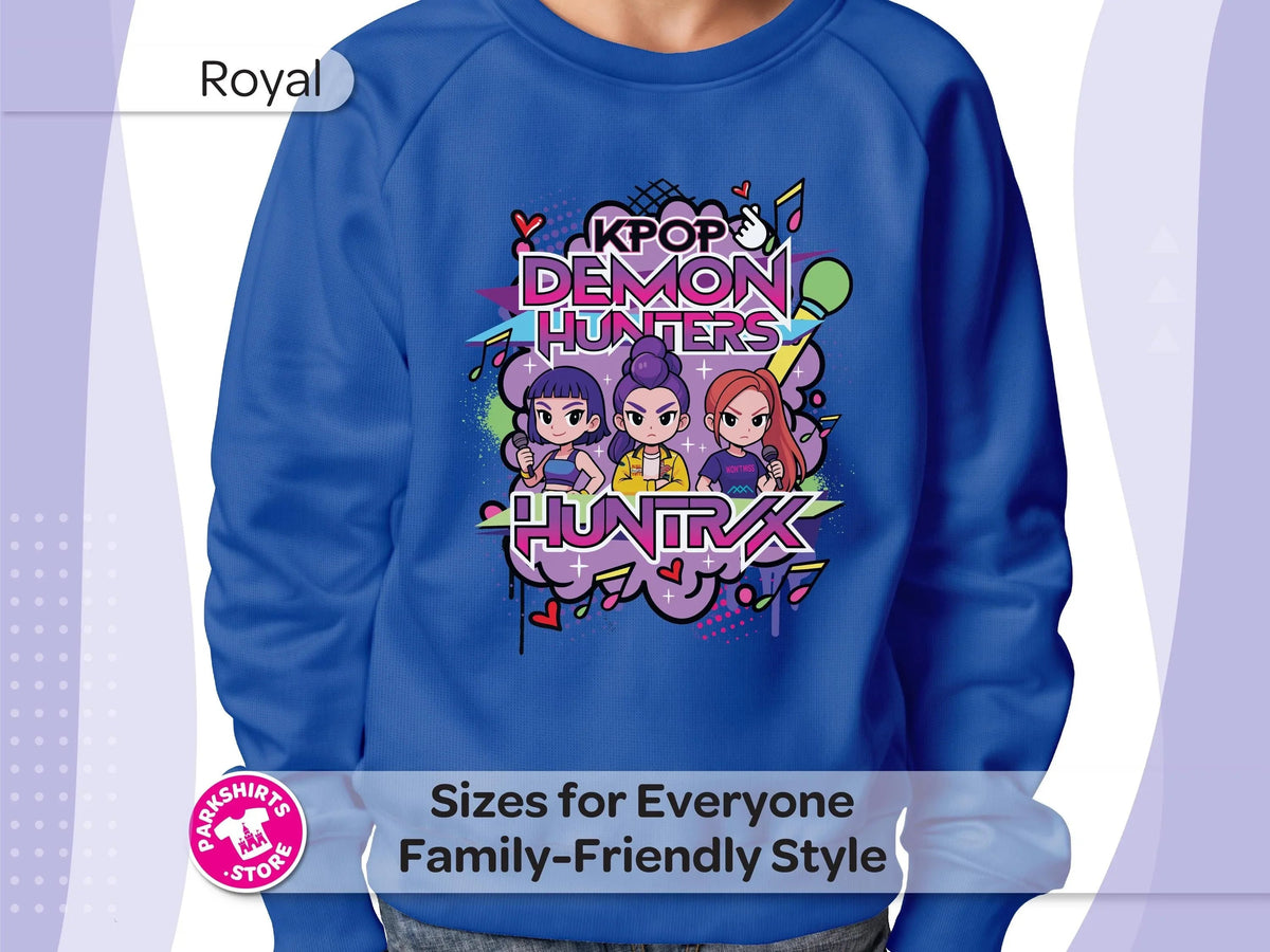 Anime K-Pop Kids Sweatshirt | Girl Trio Crewneck | Inspired product image 5