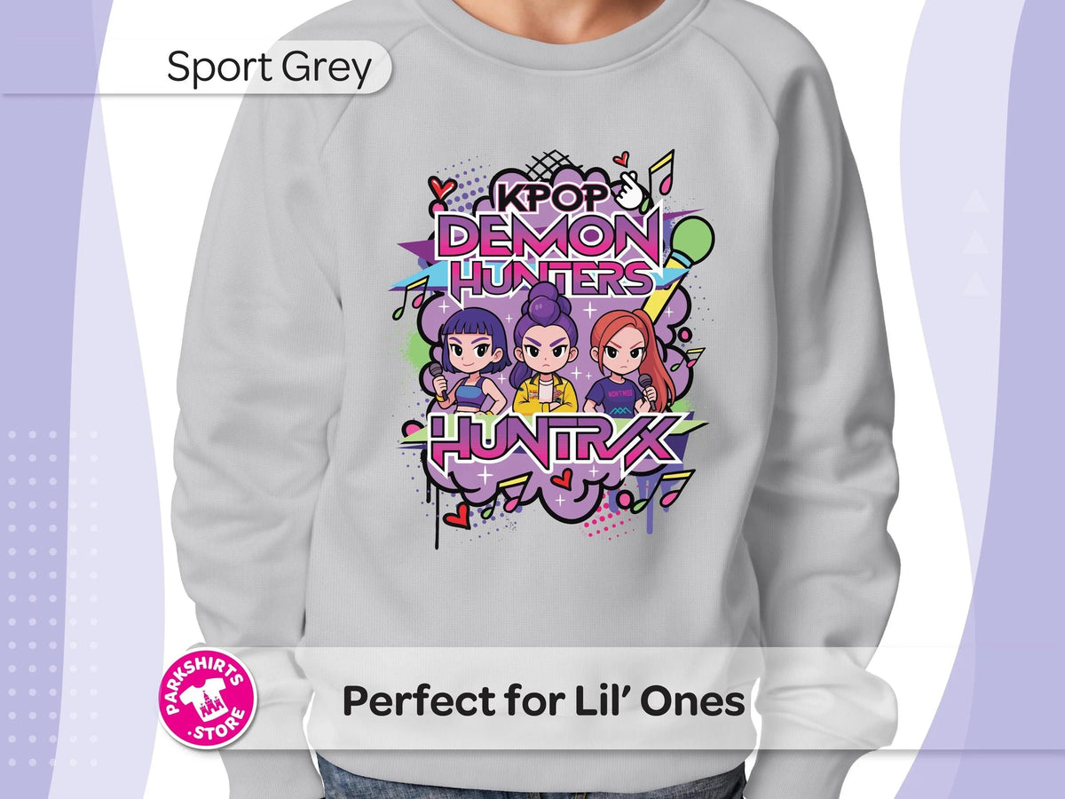 Anime K-Pop Kids Sweatshirt | Girl Trio Crewneck | Inspired product image 2
