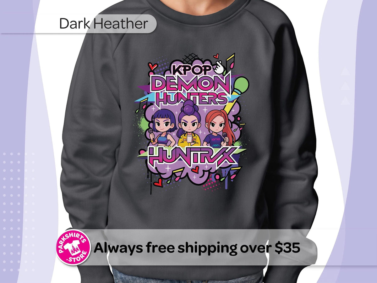 Anime K-Pop Kids Sweatshirt | Girl Trio Crewneck | Inspired product image 6
