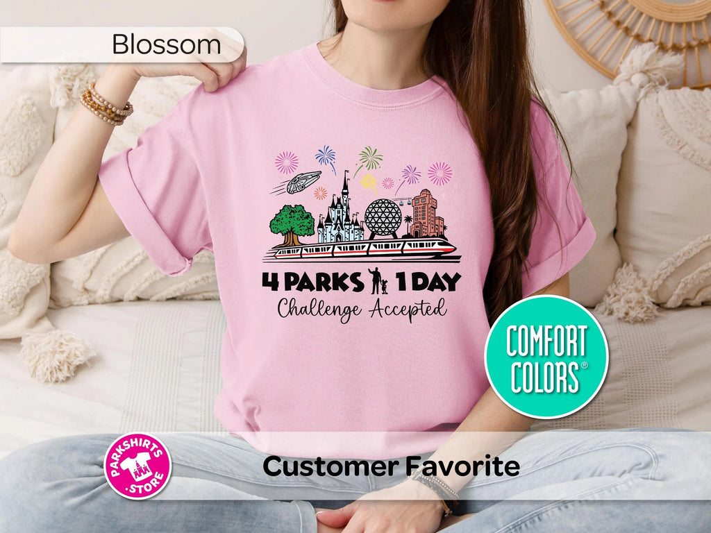 4 Parks 1 Day Shirt | Challenge Accepted Disney Tee | Walt product image 2