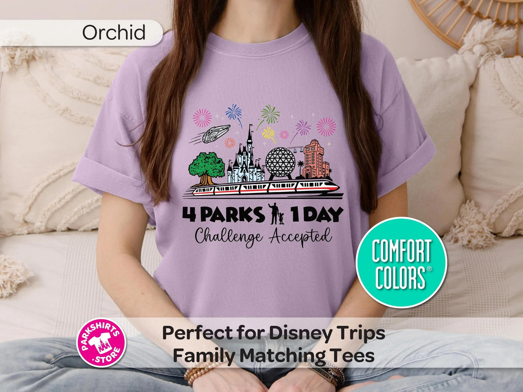 4 Parks 1 Day Shirt | Challenge Accepted Disney Tee | Walt product image 9