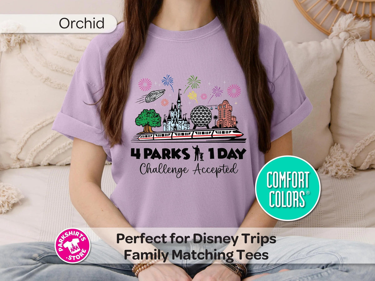4 Parks 1 Day Shirt | Challenge Accepted Disney Tee | Walt product image 9