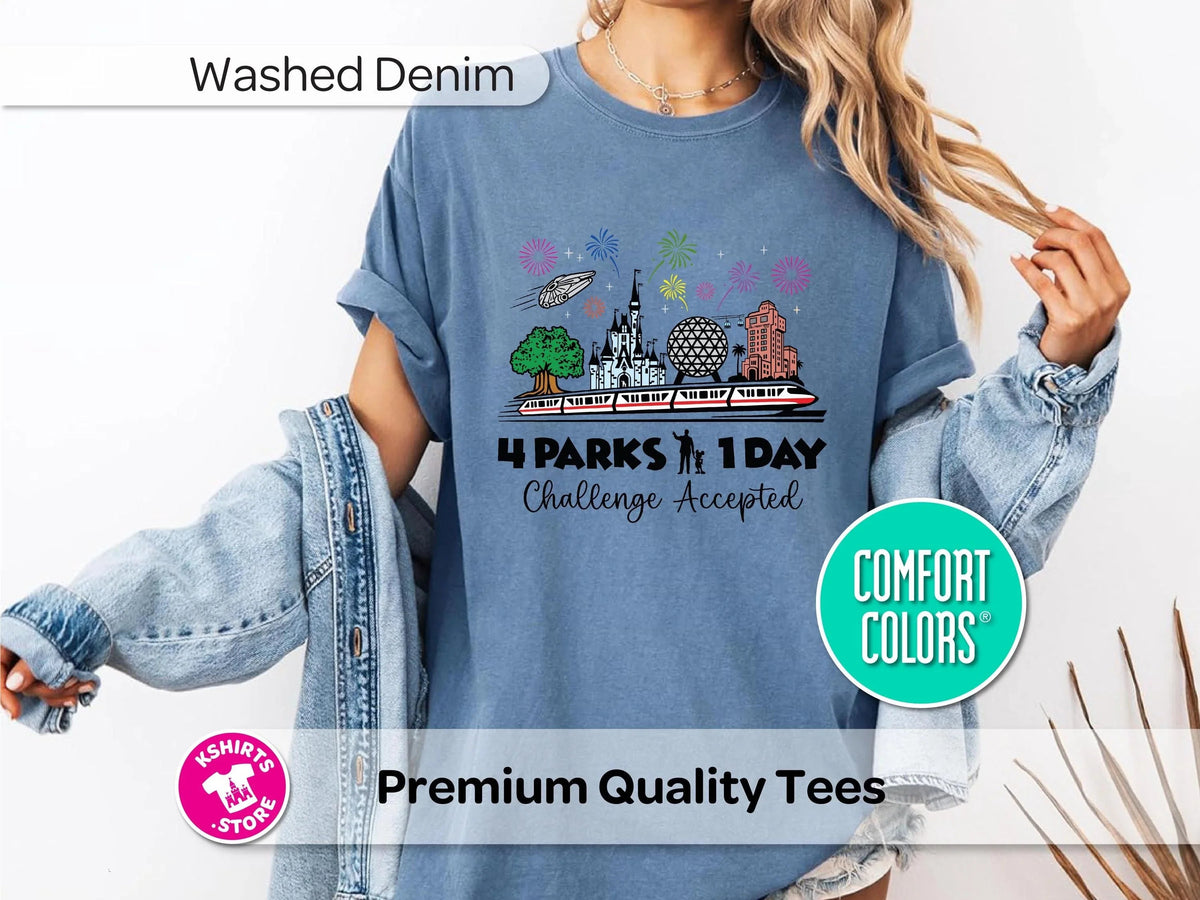 4 Parks 1 Day Shirt | Challenge Accepted Disney Tee | Walt product image 5