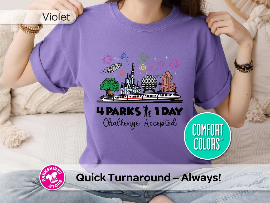 4 Parks 1 Day Shirt | Challenge Accepted Disney Tee | Walt product image 10