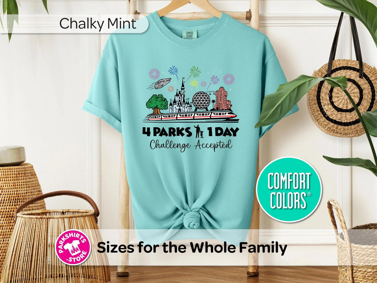 4 Parks 1 Day Shirt | Challenge Accepted Disney Tee | Walt product image 4