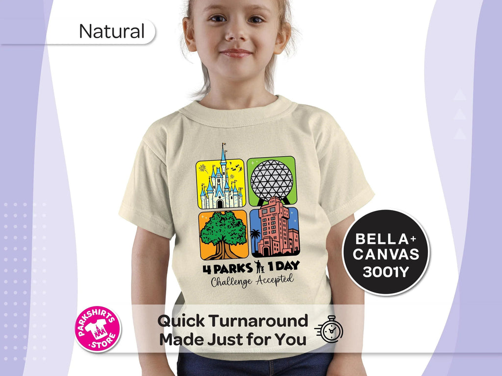 4 Parks 1 Day Kids Shirt | Disney World Youth Tee | Park product image 5