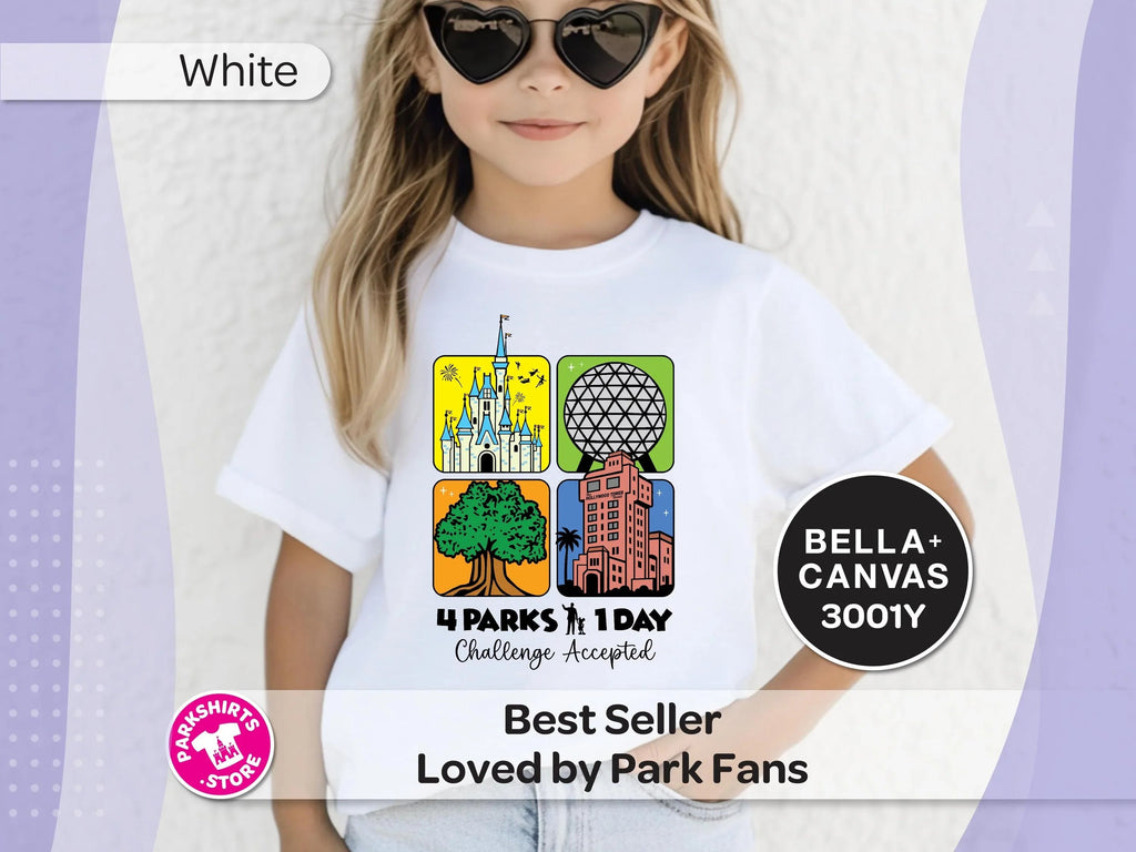 4 Parks 1 Day Kids Shirt | Disney World Youth Tee | Park product image 1