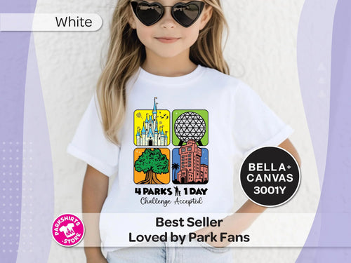 4 Parks 1 Day Kids Shirt | Disney World Youth Tee | Park product image 1