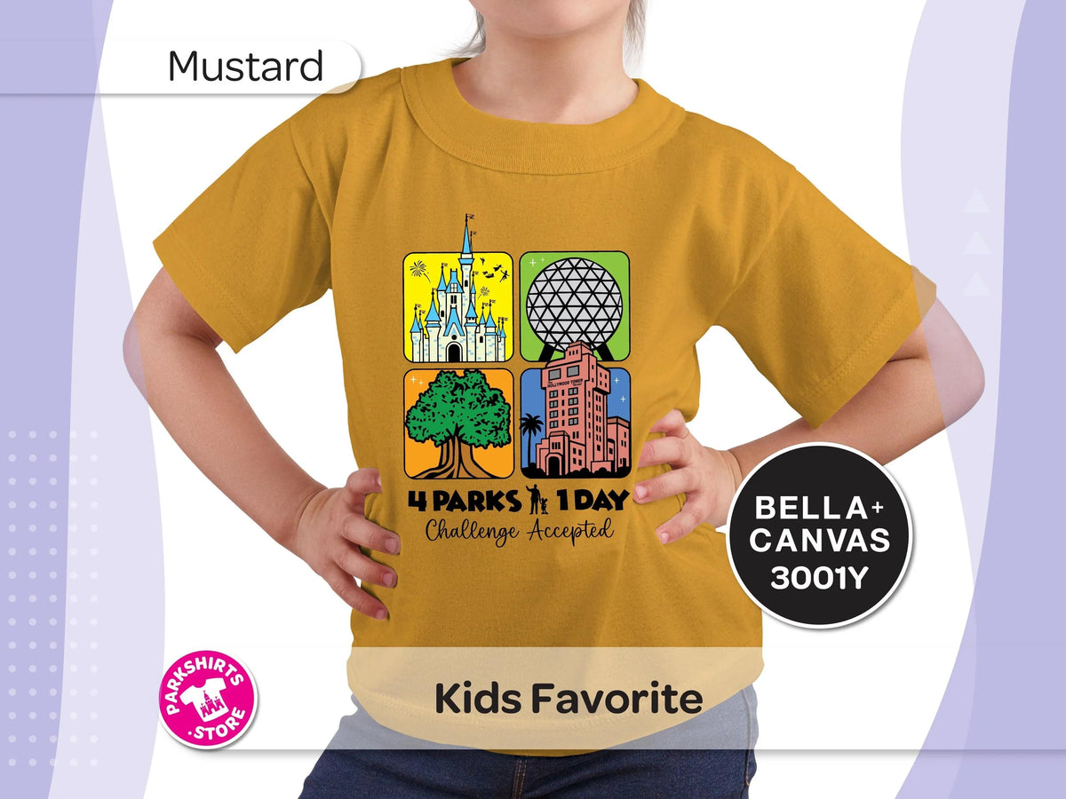 4 Parks 1 Day Kids Shirt | Disney World Youth Tee | Park product image 8