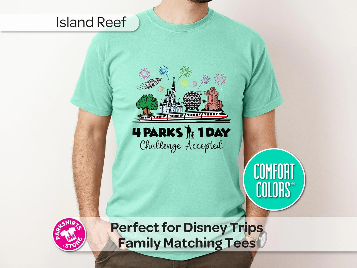 4 Parks 1 Day Shirt | Challenge Accepted Disney Tee | Walt product image 7