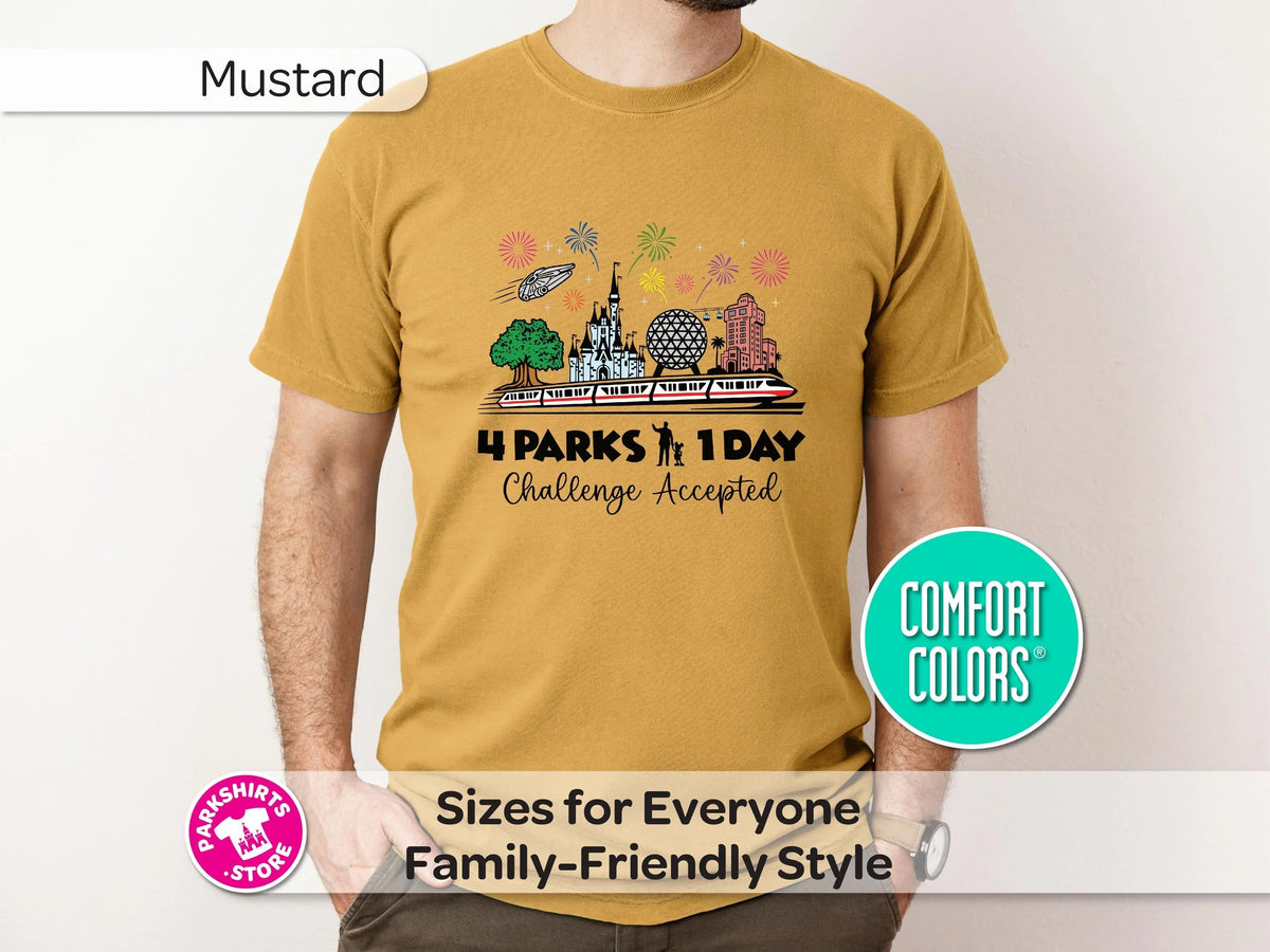 4 Parks 1 Day Shirt | Challenge Accepted Disney Tee | Walt product image 6