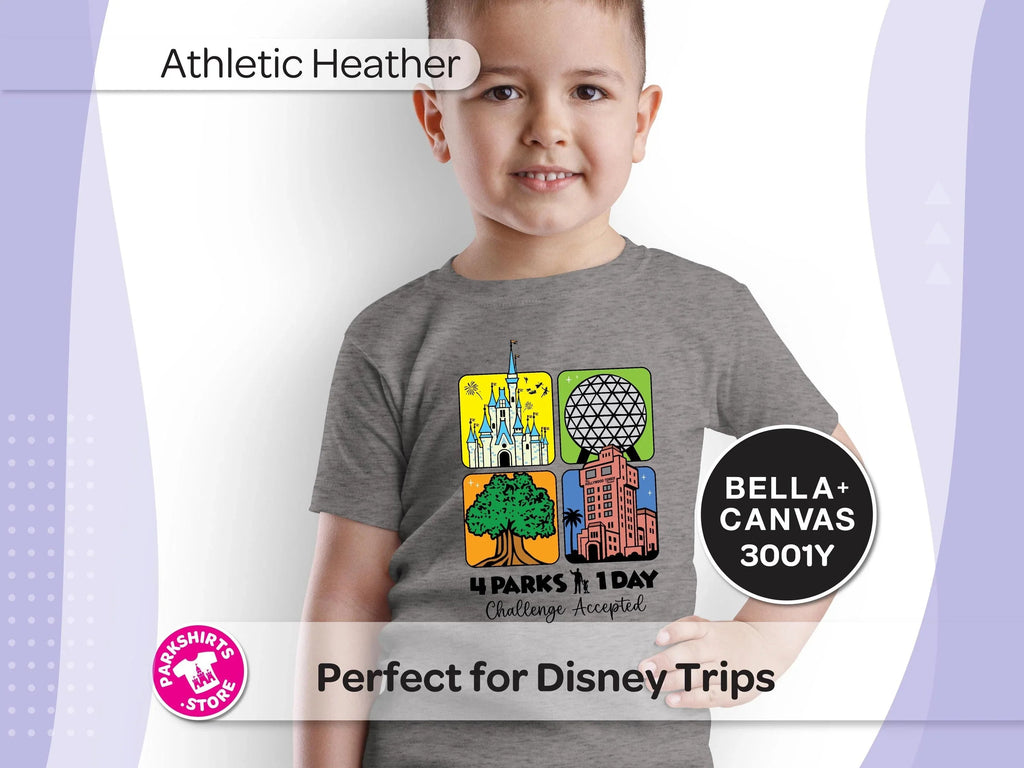 4 Parks 1 Day Kids Shirt | Disney World Youth Tee | Park product image 4