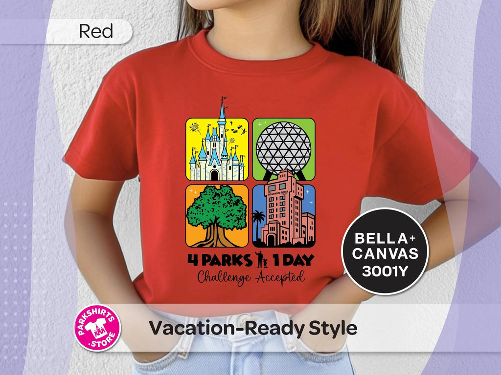 4 Parks 1 Day Kids Shirt | Disney World Youth Tee | Park product image 6