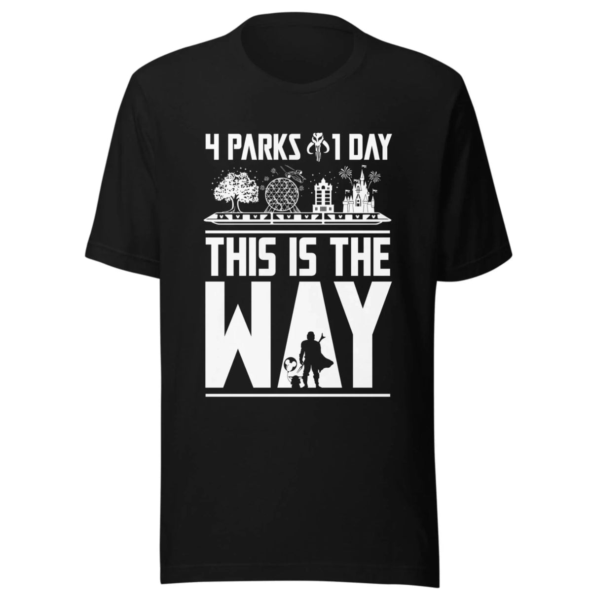 4 Parks 1 Day This Is The Way SVG | Mandalorian Inspired SVG | Park Hopper Cut File | White Design | Disney Vacation